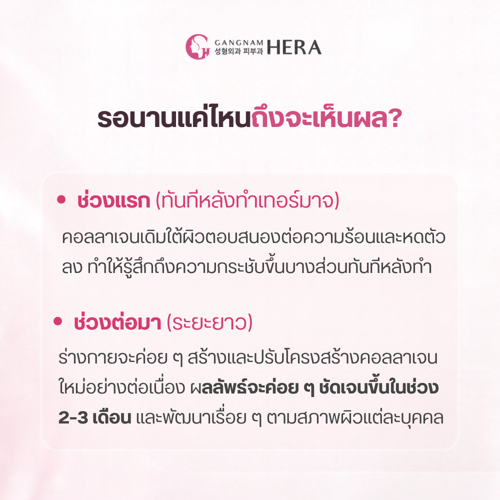 หลังทำ Thermage รอนานแค่ไหนถึงจะเห็นผล?