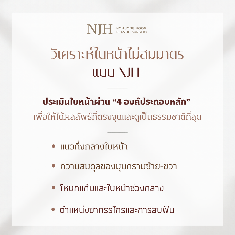 วิเคราะห์ใบหน้าไม่สมมาตรแบบ NJH
