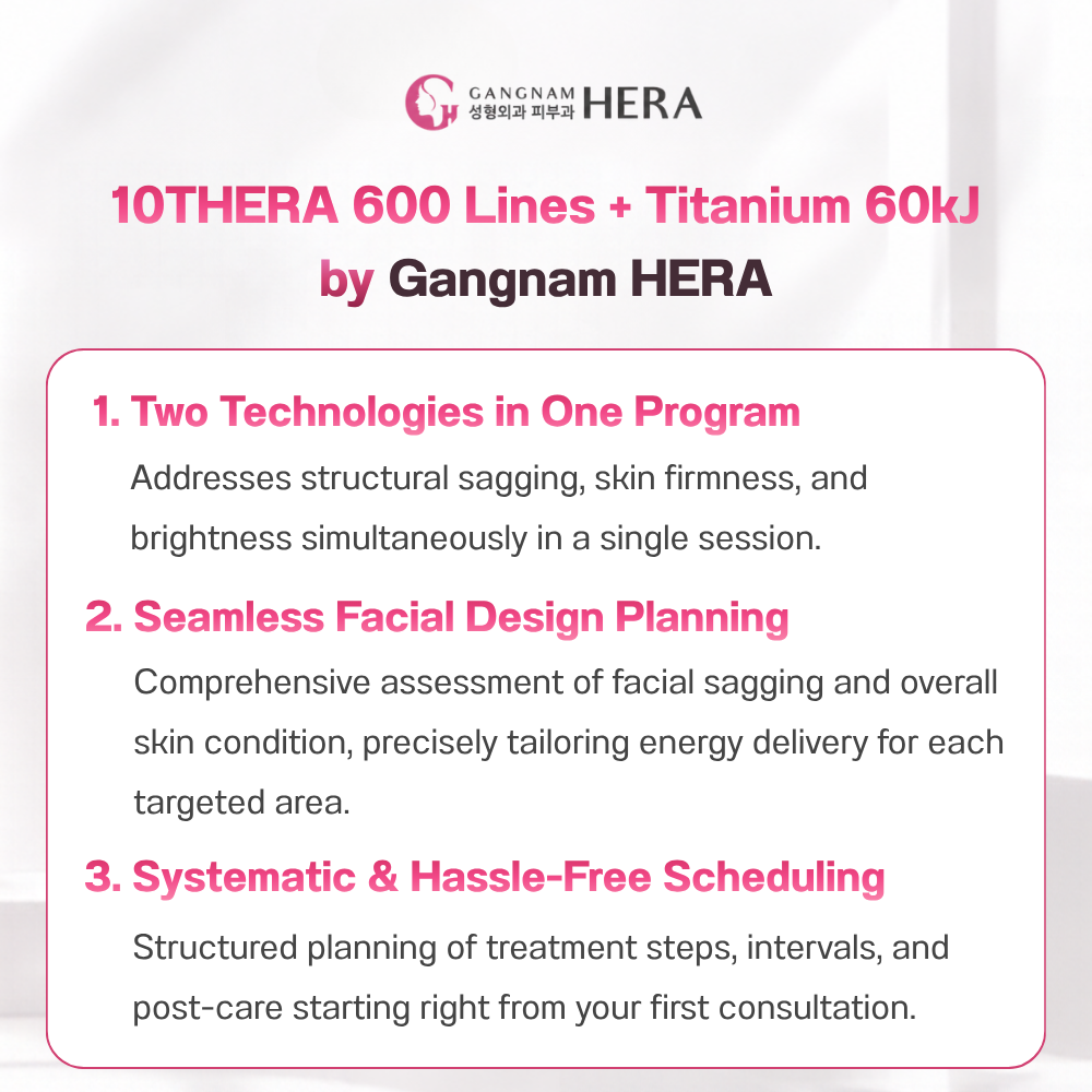 10THERA 600 Lines + Titanium Lifting 60 kJ at Gangnam HERA Clinic