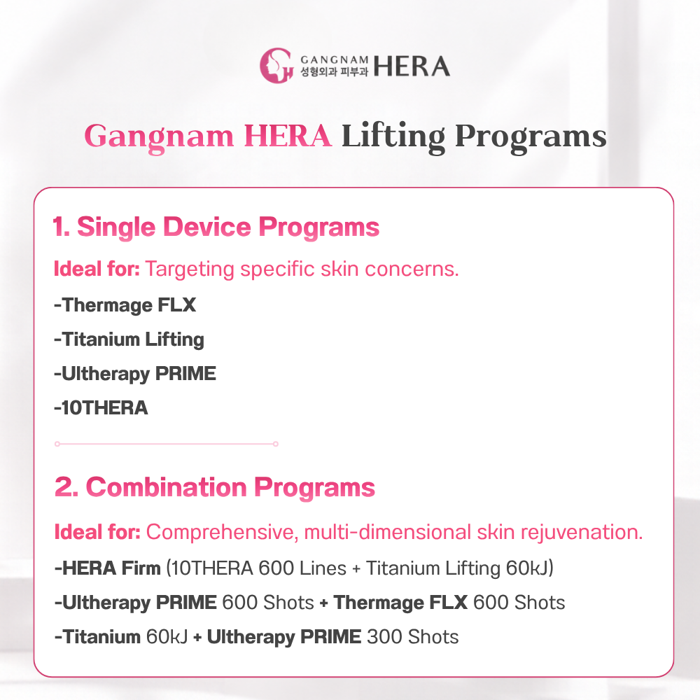 Gangnam HERA Lifting Programs: Which Option Is Best for Your Skin?